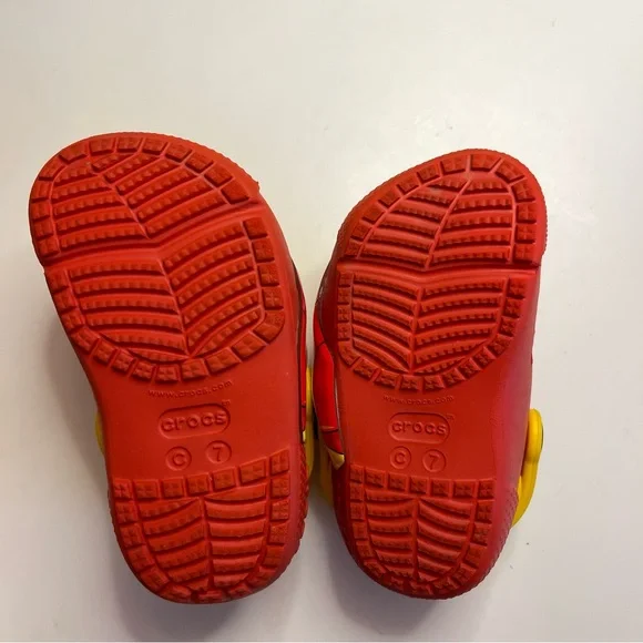 Crocs Iron Man Face Clogs - Marvel Mask - Red Yellow  Kids 7 C - Picture 6 of 9